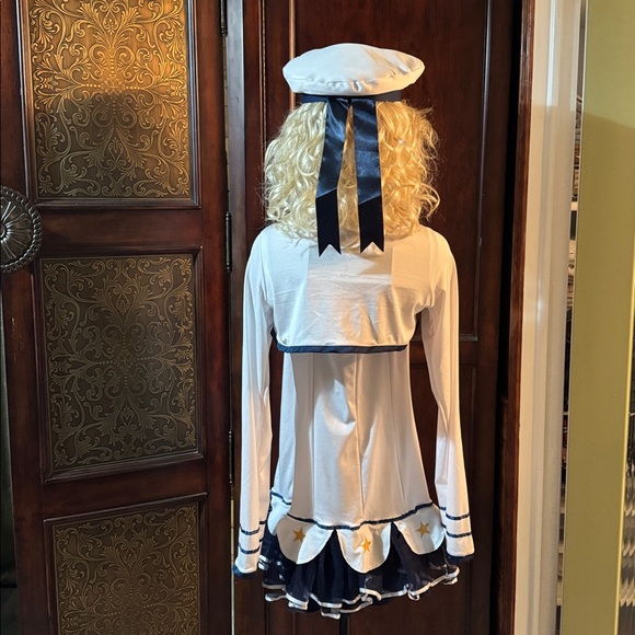 Nautical Navy and White Sailor Dress with Hat, jacket and stockings. Size S/M - Picture 6 of 10
